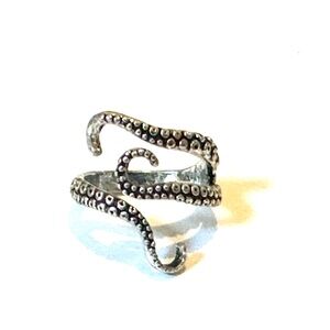 Silver Octopus Tentacle Ring